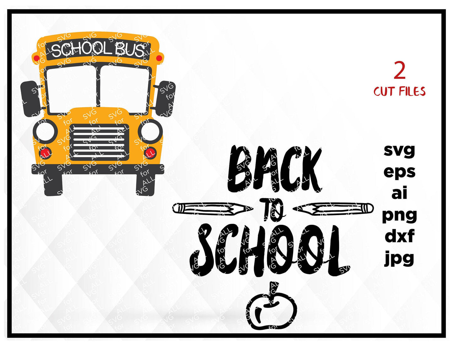 School Bus SVG, Back to School SVG,School Bus Monogram SVG Cut table Design,svg,dxf,png Use With Silhouette Studio & Cricut_Instant Download