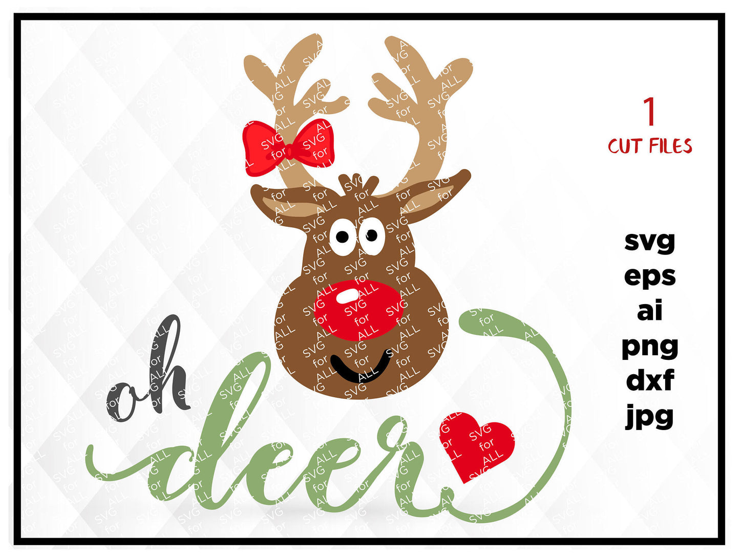 Oh Deer SVG, Oh deer Gold Glitter Iron-on, Deer Silhouette, Deep with Bow Iron On, Deer SVG, Rudolph svg, Deer pdf, Oh Deer Baby Onesie svg