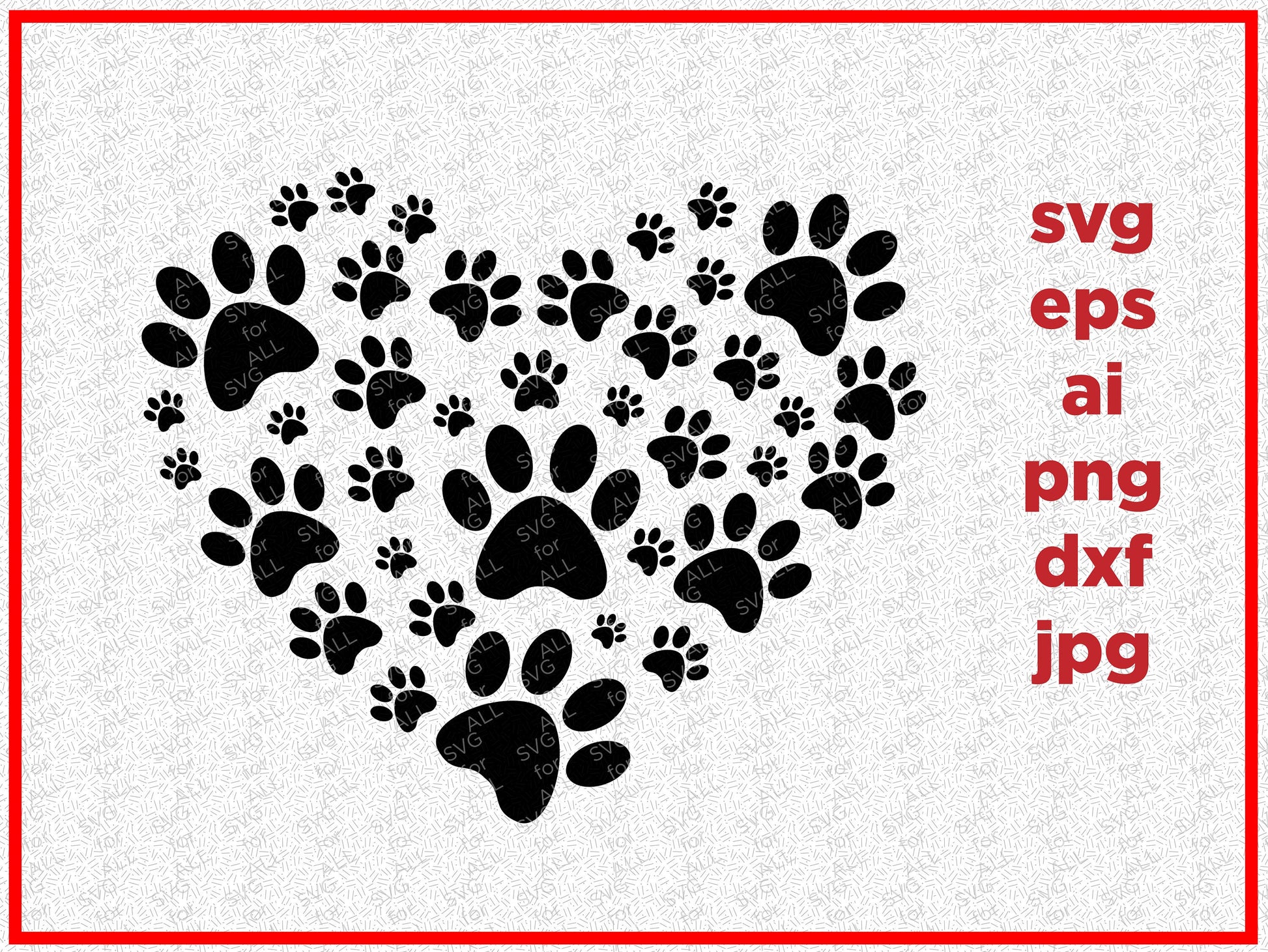 Paw Svg, Pet Love Svg, Cutting File, Pet DXF, Animal Love SVG, Dog Svg, Cricut Digital File, Cuttable Design, Silhouette DXF, Cricut files