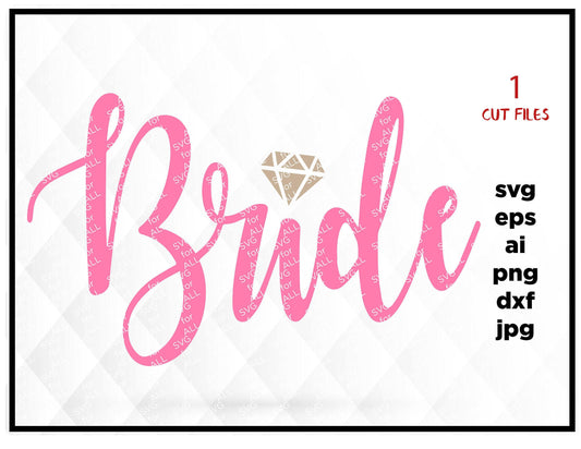 Bride svg file, DIY Bridal Party Shirt, Wedding svg file, Wedding silhouette file, SVG Die Cut file, Commercial cut file, SVG download