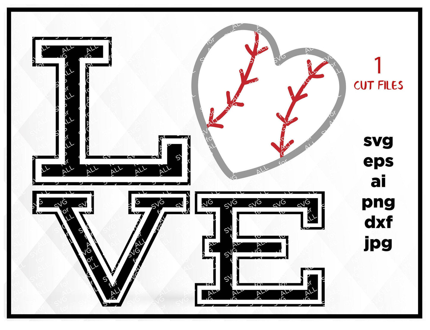 Baseball SVG love Baseball Svg, Softball Svg, Baseball Cut Files, Baseball Saying Svg, living baseball svg, love baseball svg, love sports