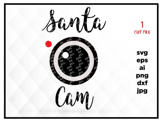 Santa Cam SVG, Santa Cam, Santa Camera SVG, Christmas SVG, Silhouette Cut Files, Cricut Cut Files