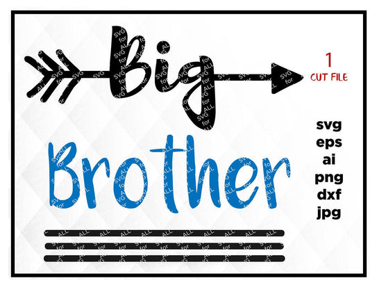 Big brother SVG Cut File, Brother SVG DXF Cricut svg Silhouette svg Vinyl Cut File Digital cut file Cricut cut file Silhouette Cut siblings