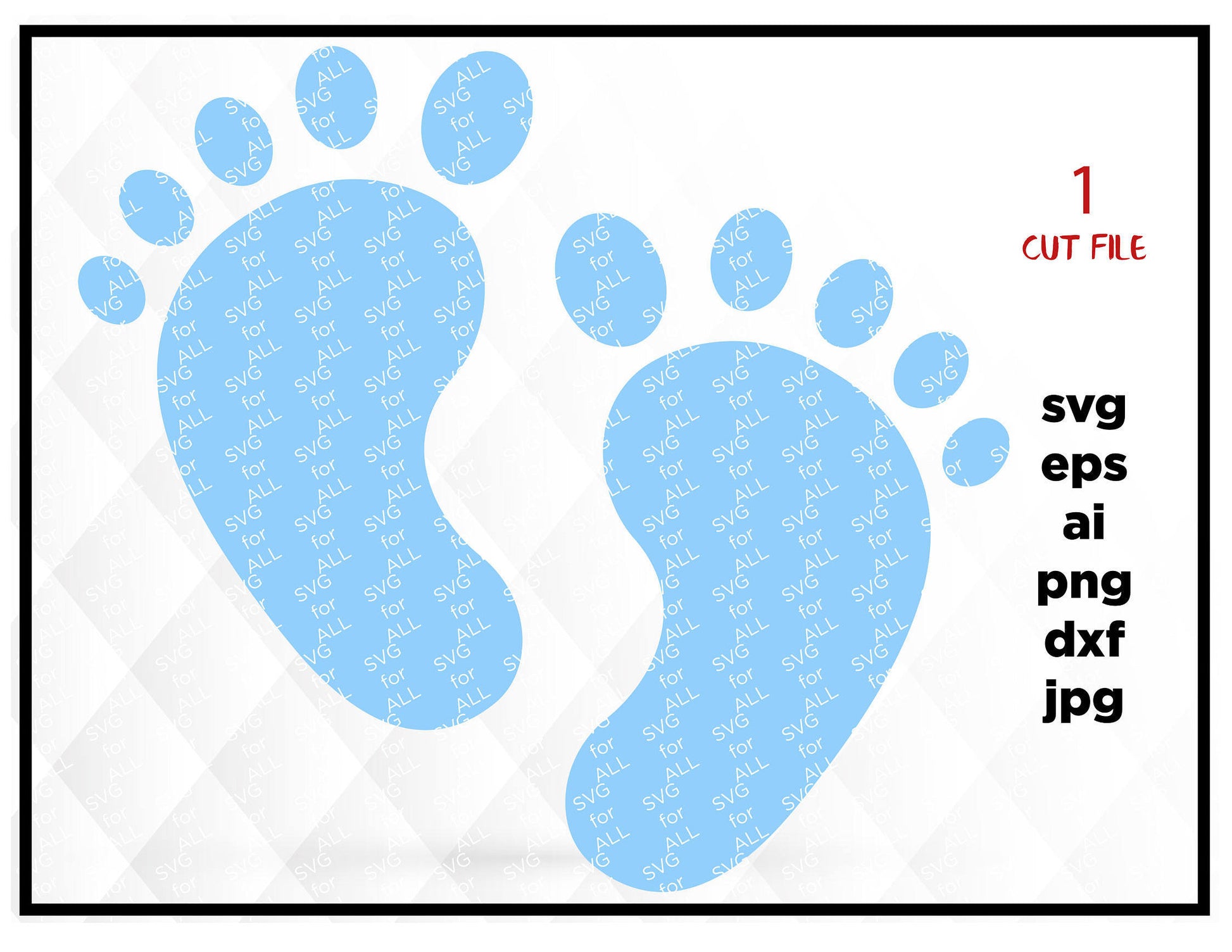 Baby Feet SVG Files for Cut Footprint Cricut Shower Designs - SVG Files for Silhouette - Instant Download svg files for Cricut Silhouette