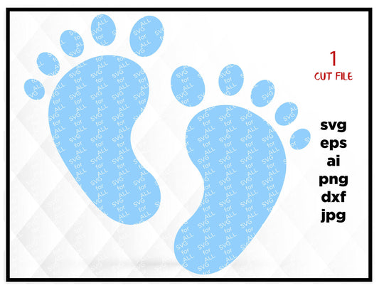 Baby Feet SVG Files for Cut Footprint Cricut Shower Designs - SVG Files for Silhouette - Instant Download svg files for Cricut Silhouette