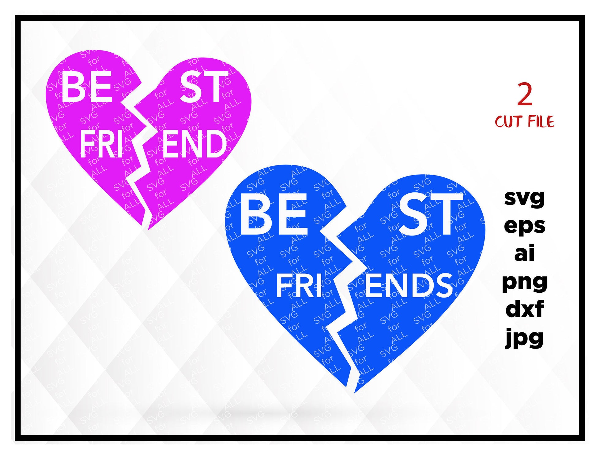 Best friend svg, Besties svg, BFF svg, Friends svg, Friendship svg, Broken heart svg,svg, dxf, cricut, silhouette cut file, svg files