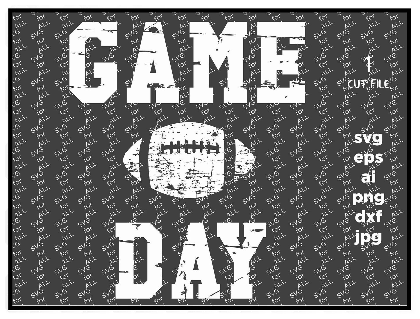 Game day Football distressed SVG PNG, Dxf , Cricut Silhouette cameo scrap booking, Distressed Files, Cricut Files, football files