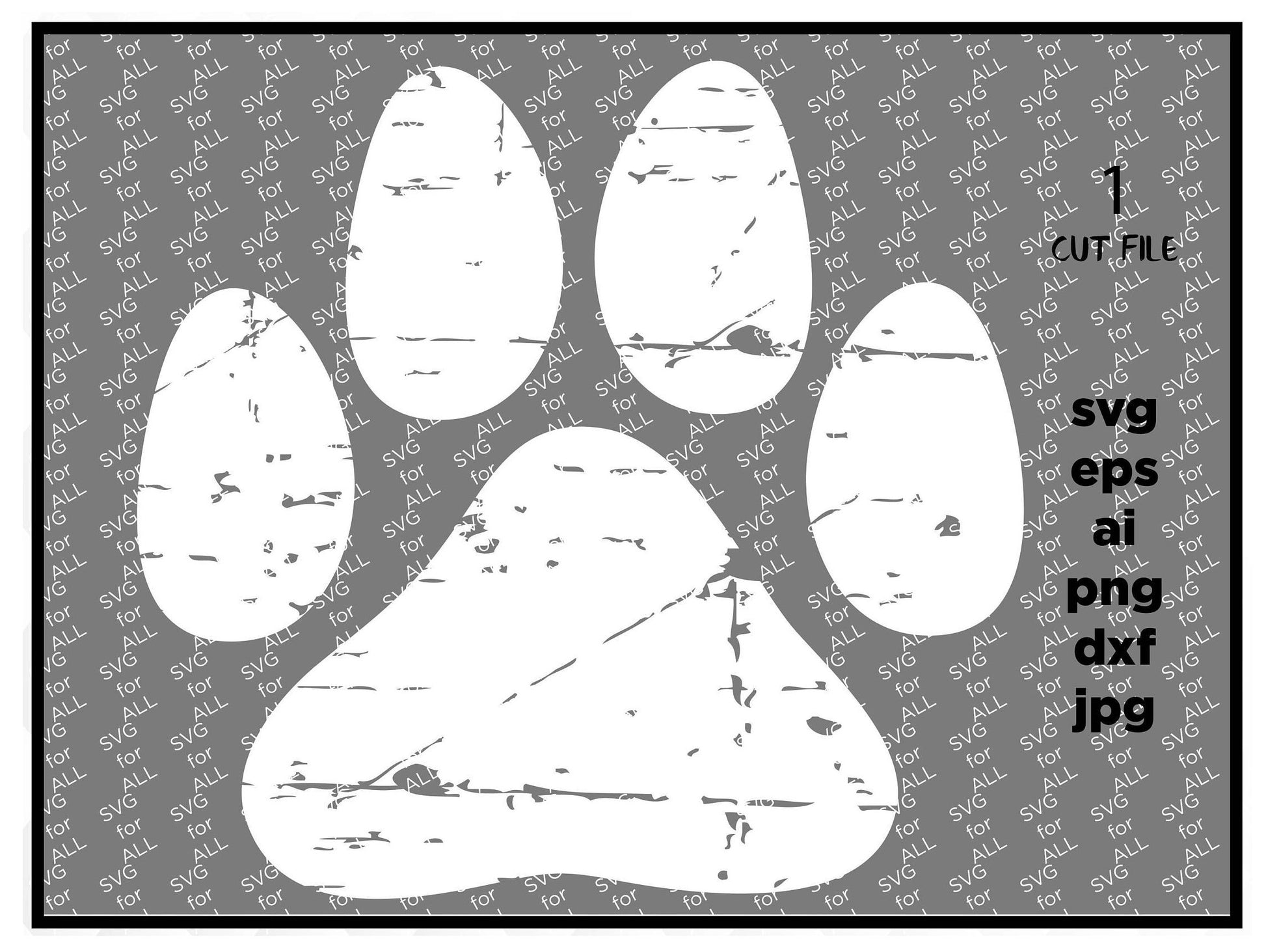 Paw grunge, Tigers svg, Tiger Paw SVG, Paw svg, svg, Wildcats, Tigers, bobcats, kats, cats, cougars, dxf, svg, png cricut & silhouette files