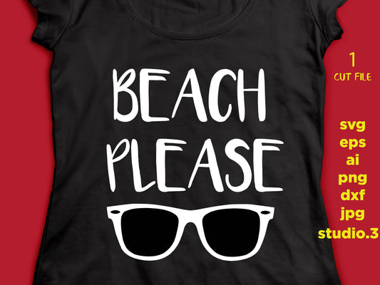 Beach please cut file, instant download design for cricut or silhouette, Cricut Designs, Svg Designs, Dxf, ai, eps, cut file, summer, beach