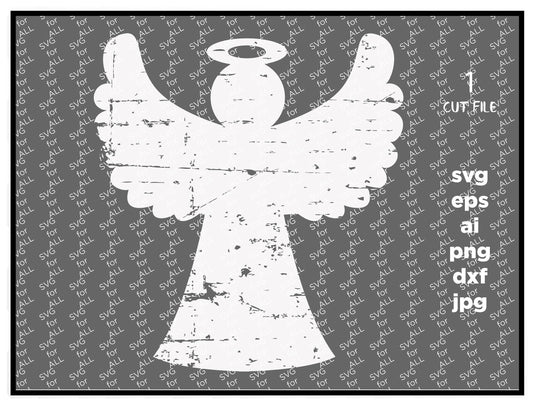 Angel svg, christian svg, distressed cross, christmas svg, cricut, silhouette, angel dxf, heaven svg, SVG, DXF, EPS, distressed svg file