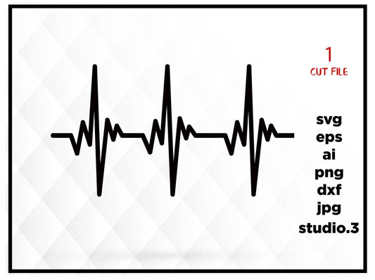 Heartbeat SVG File, Hearbeat Pulse SVG, Medical SVG, Nurse Svg, Cricut Cut Files, Silhouette Cut Files