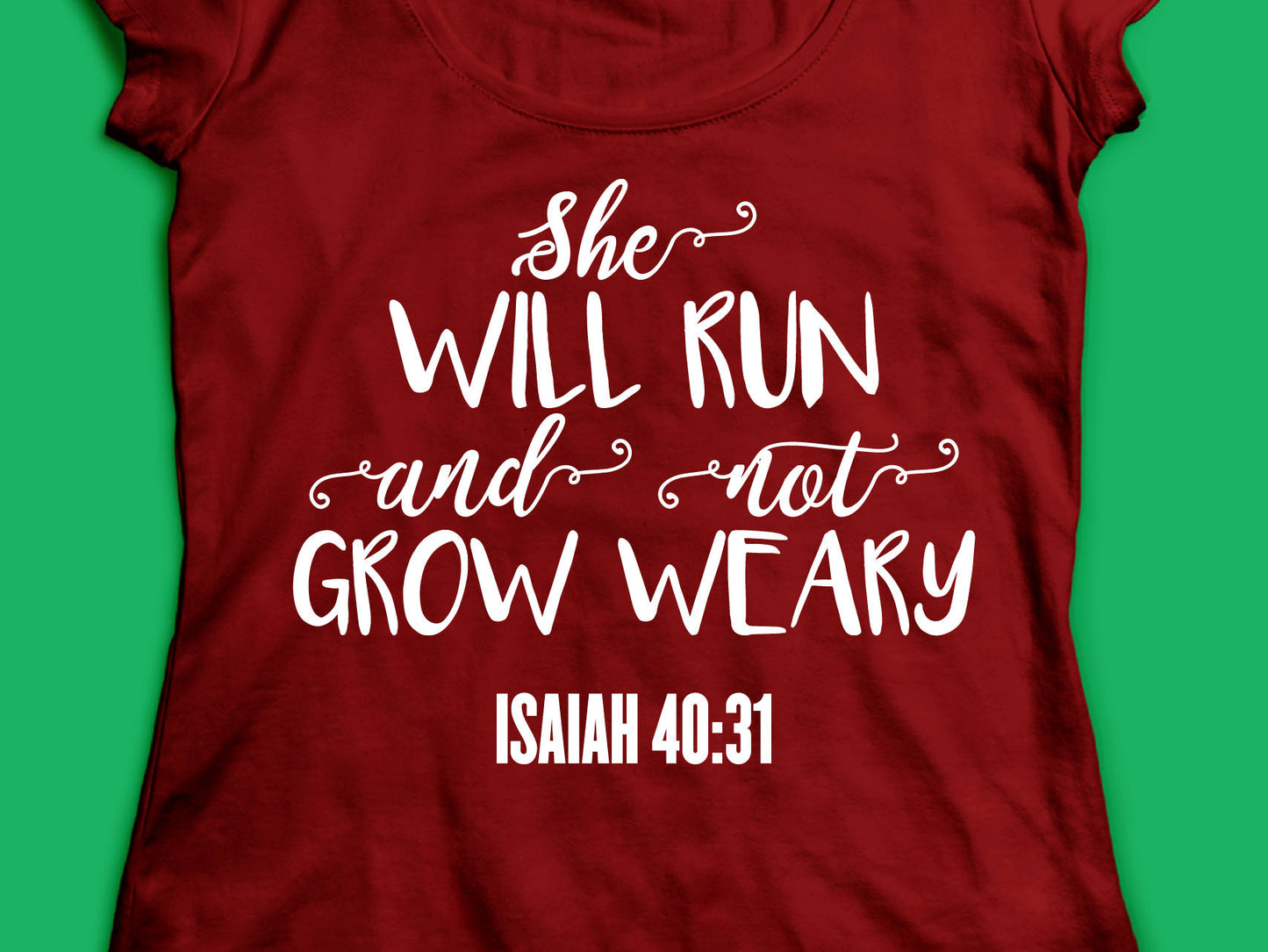 She will run and not grow weary Isaiah 40:31, Svg Bible Verse, DXF, cut file., jpg, png, Svg Files for Cricut Silhouette