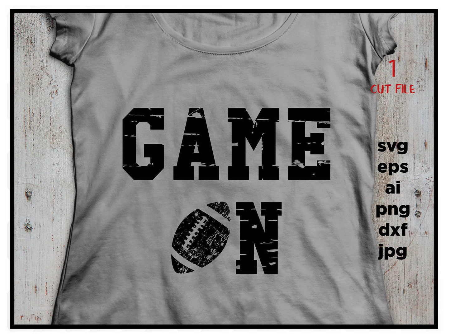 Game ON, Football distressed SVG PNG, Dxf , Cricut Silhouette cameo scrap booking, Distressed Files, Cricut Files, football files