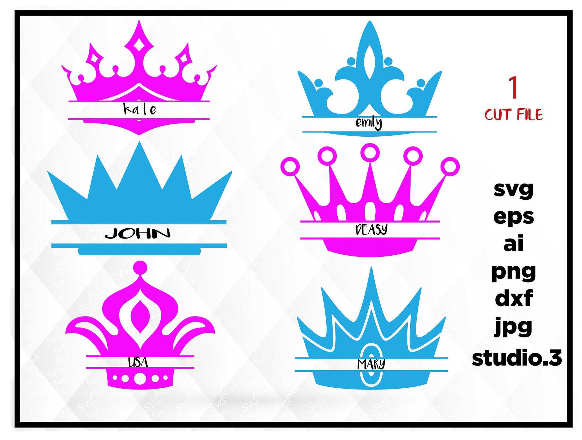 Crowns Svg, Crown dfx, Crown Clipart, silhouette Vector, Crown Cutfile, EPS cricut explore, silhouette cameo studio, Printable Crown PNG