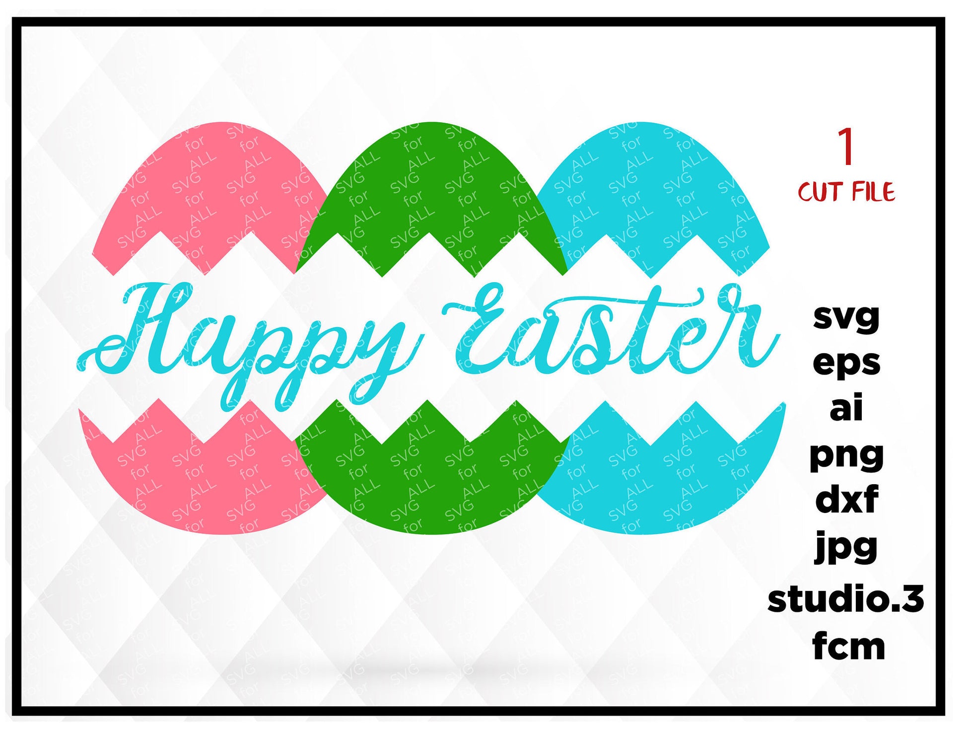 Happy Easter SVG, Easter Svg, Easter Eggs SVG, Easter Basket Svg, Happy Easter, Silhouette Cut Files, Cricut Cut Files, Scan n cut files