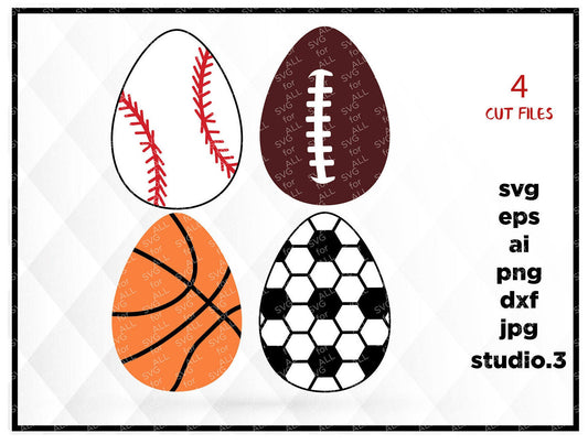 Easter egg, basketball, soccer, football, baseball, SVG, DxF, EpS, studio.3 Cut file, for Cricut & silhouette, Iron on transfer, boy svg