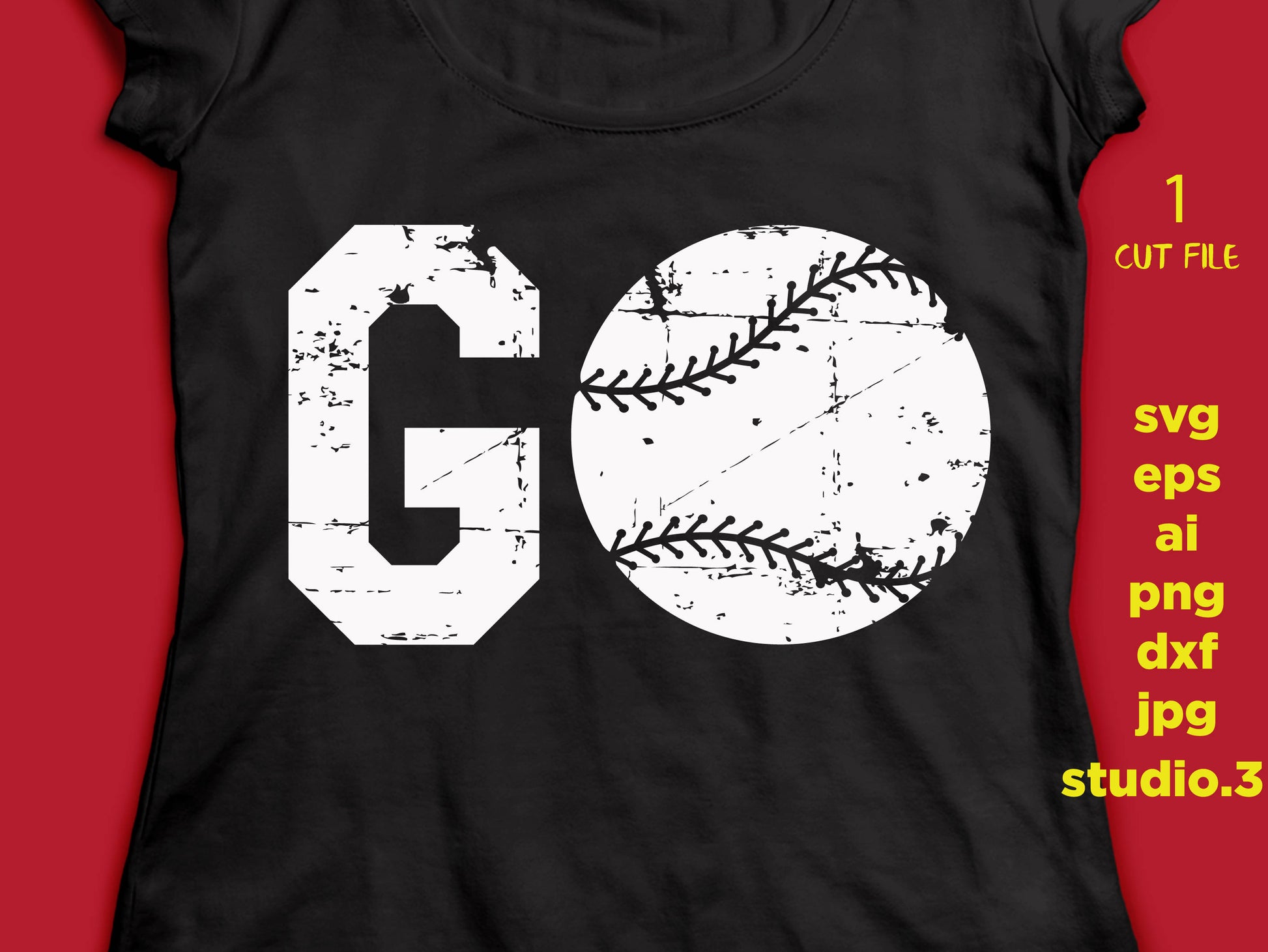 Go baseball SVG DXF PNG cut file cricut silhouette cameo scrap booking Go baseball Distressed Files, Cricut Files, Silhouette Files, dxf