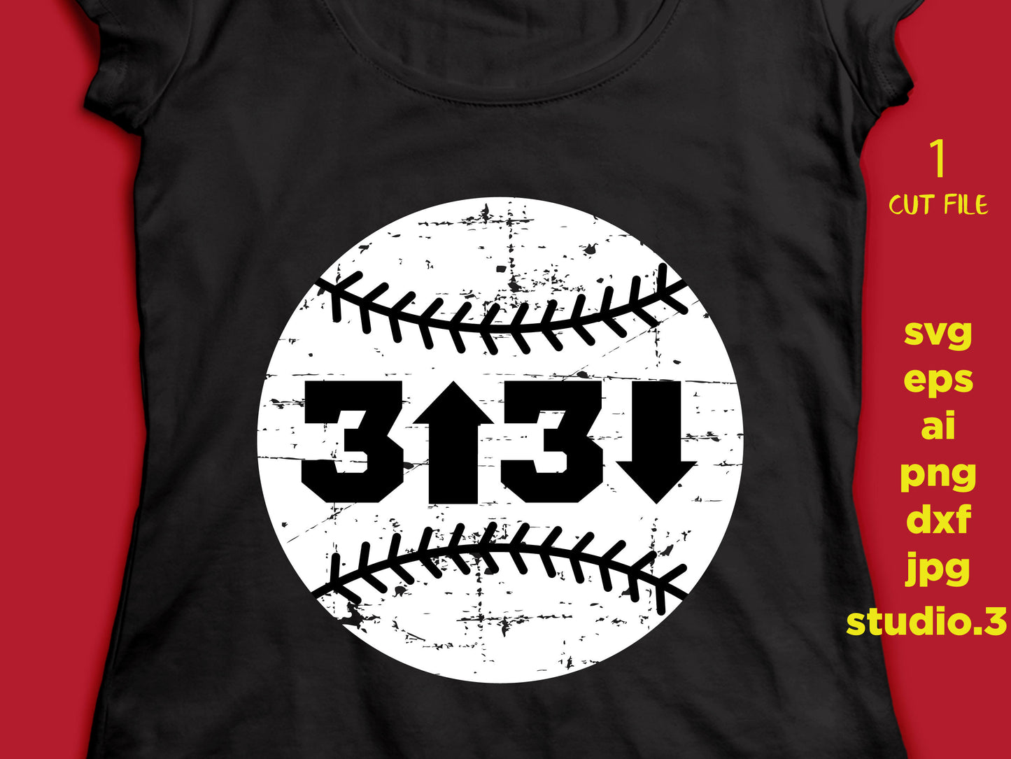 3 up 3 Down Baseball Softball SVG DXF PNG cut file for cricut & silhouette cameo, Distressed Files, Cricut Files, Silhouette Files, dxf