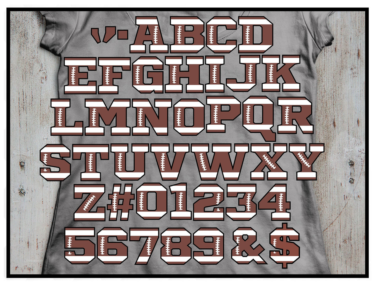 Football SVG Digital Alphabet Football Letters SVG, Silhouette Studio Cricut Svg Dxf Jpg Png Eps cut file Ai