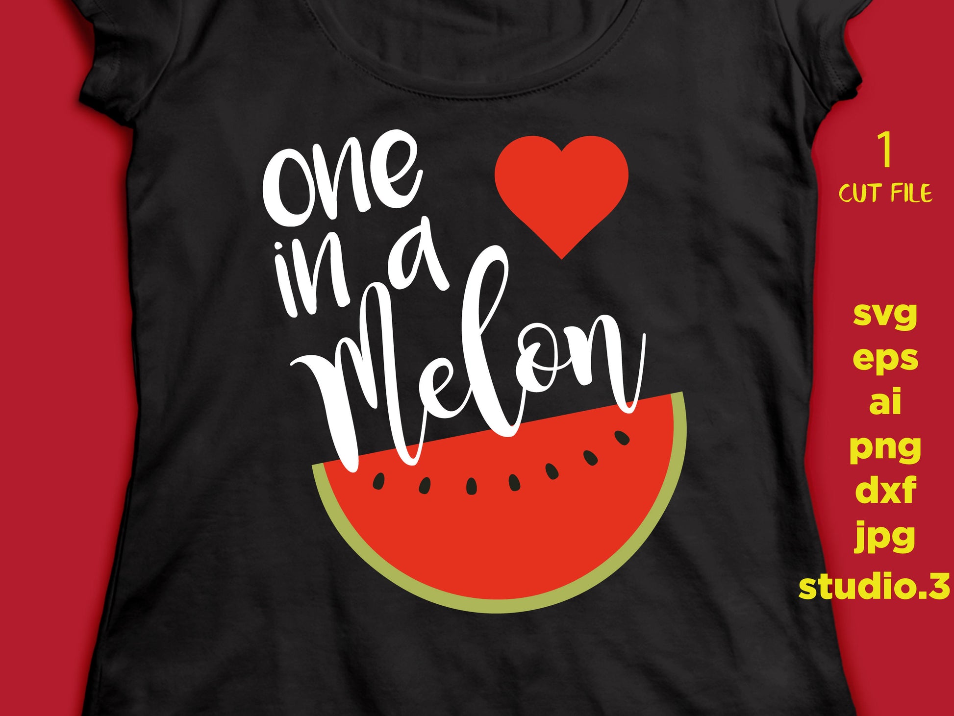 One in a Melon, Watermelon SVG, Summer SVG, Cutting Files For Silhouette and Cricut, Svg Files design for cricut or silhouette