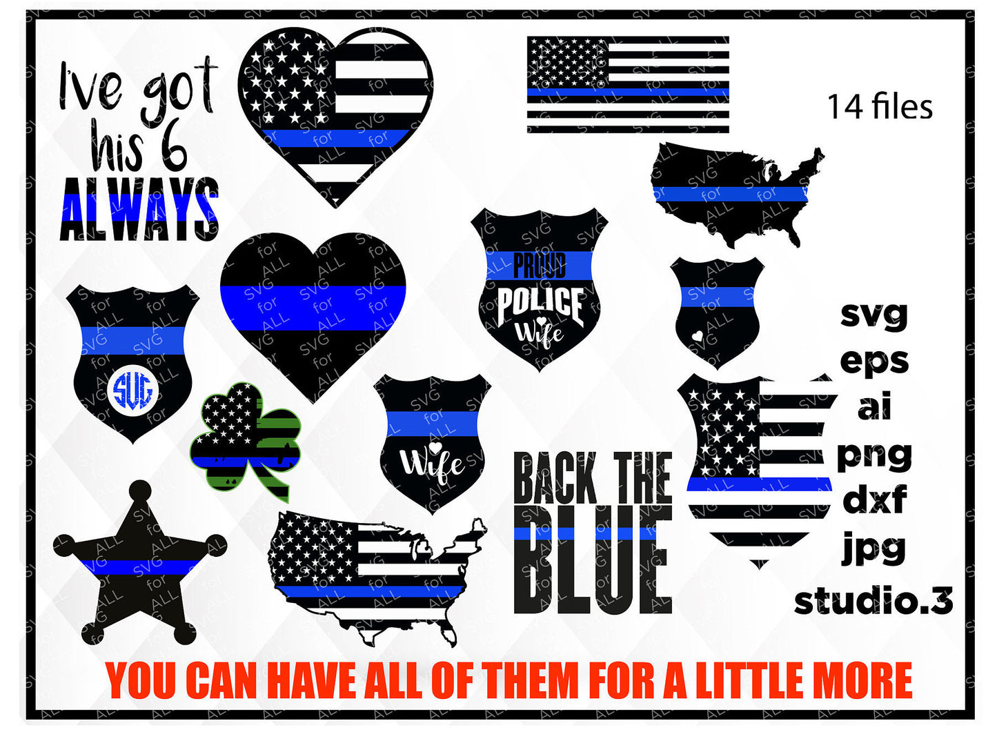 Police heart thin blue line SVG, cut file, dxf, jpg, png, ai, eps, Police SVG, Badge SVG, Police Badge, Silhouette Files, Cricut Files