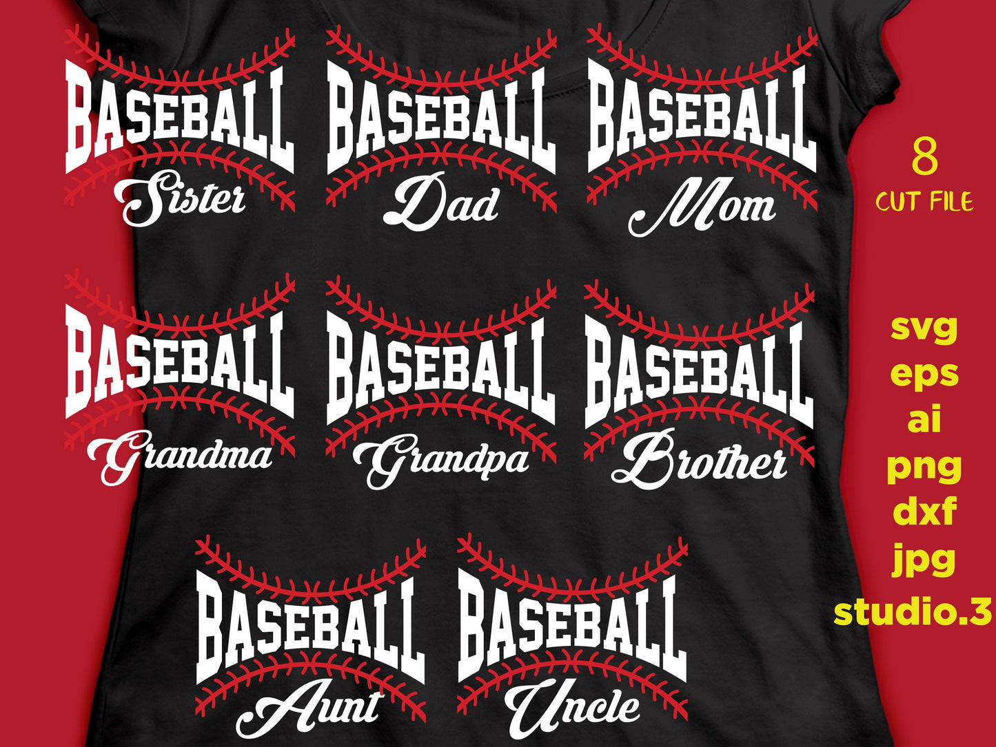 baseball svg, baseball Mom, uncle, aunt, grandpa, grandma, sister, dad, brother svg, DxF, EpS, cut file Cut file, for Cricut & silhouette