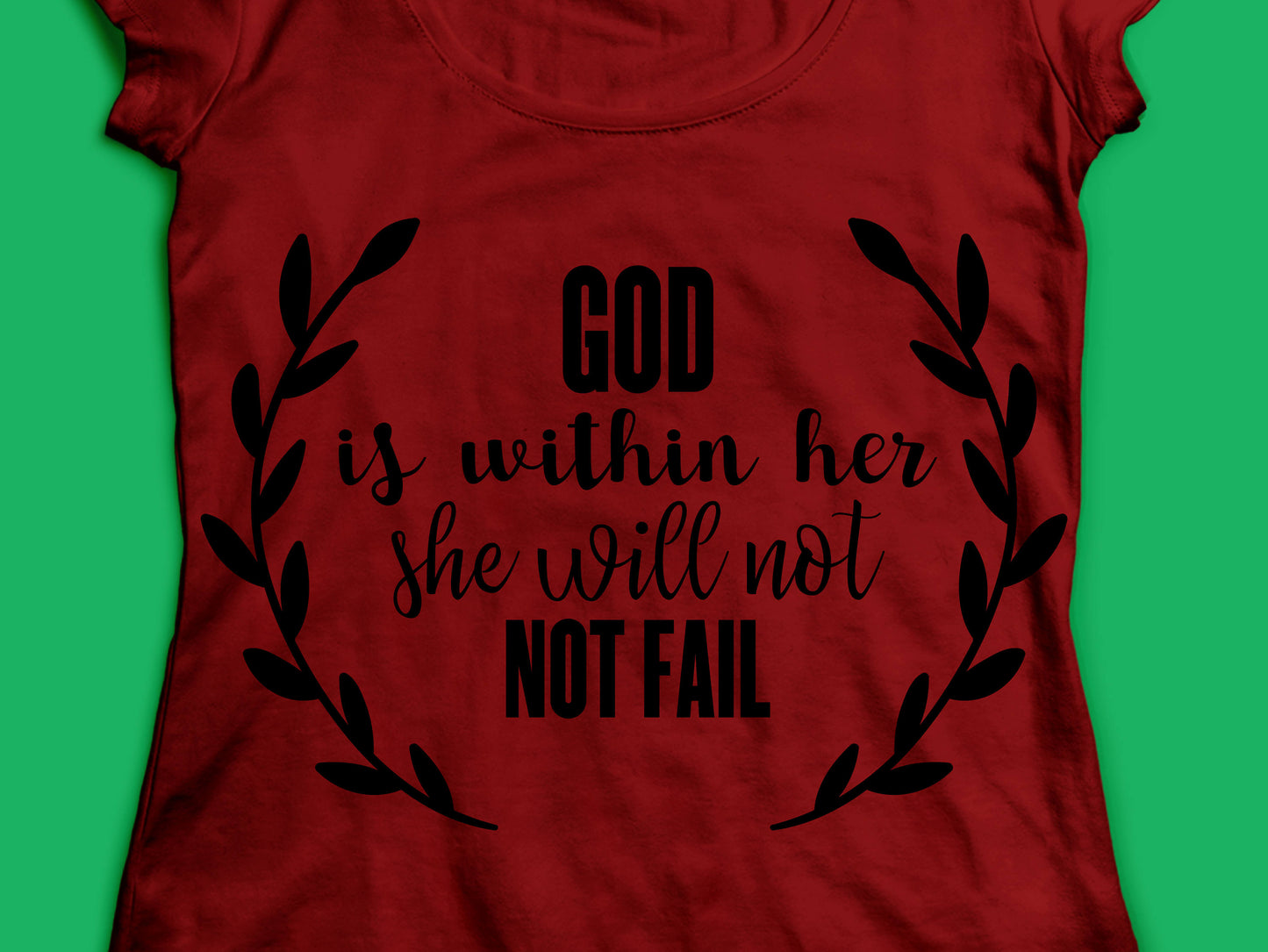 God is within her she will not fail - Commercial Use - svg, dxf, png, jpg files, cut file files for Cricut & Silhouette