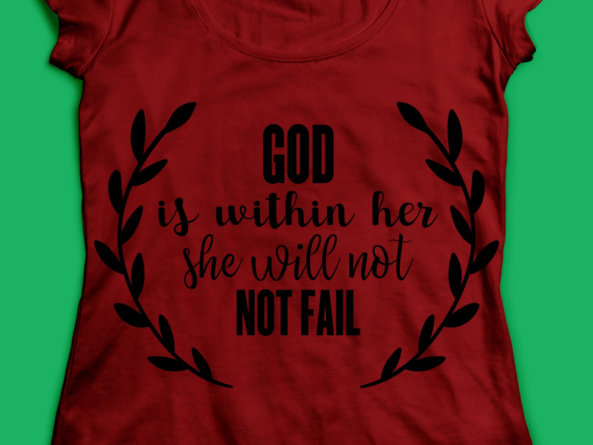 God is within her she will not fail - Commercial Use - svg, dxf, png, jpg files, cut file files for Cricut & Silhouette