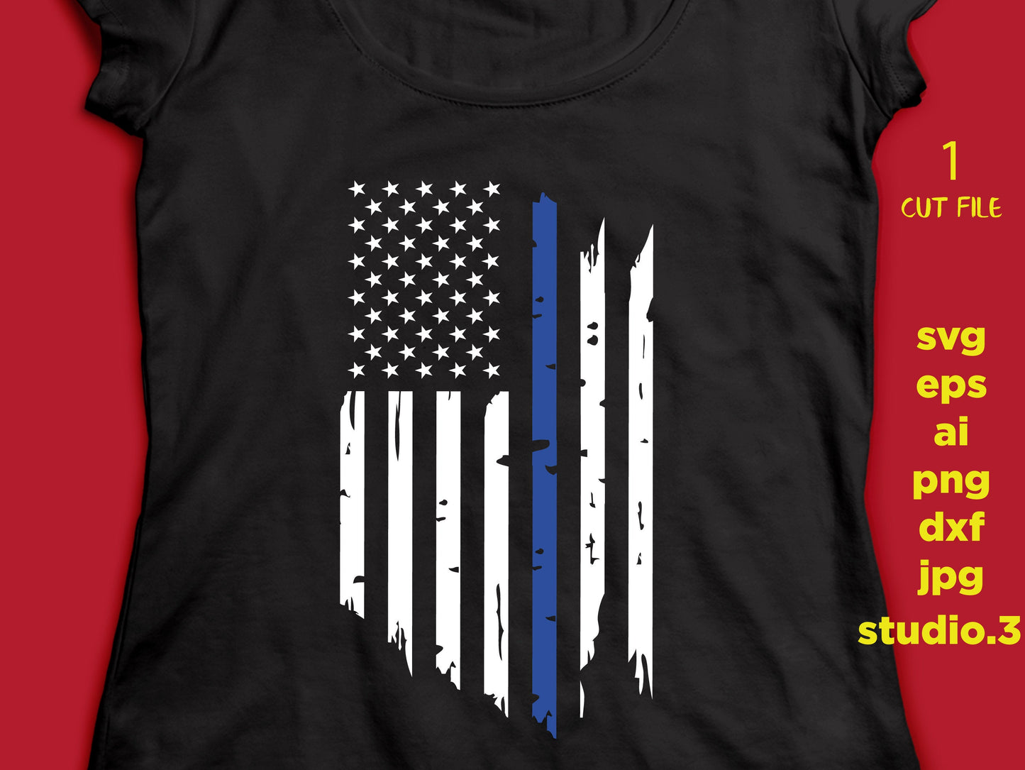 USA flag thin blue line SVG, police, DFX Cut file Cricut explore file wood sign decal Patriotic t shirt, fourt of july, cut file, png, jpeg