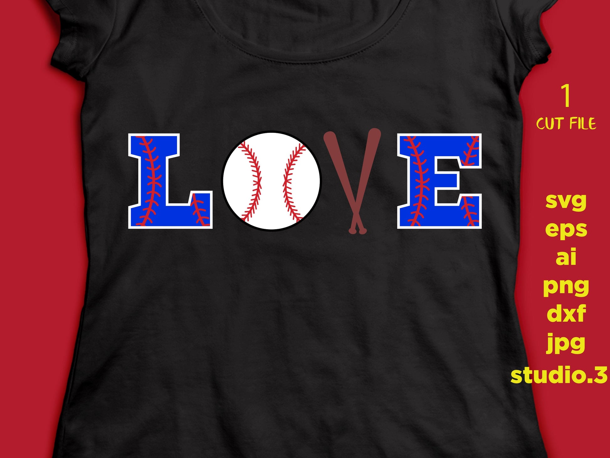 Baseball Svg, Love Baseball, Love Softball, Baseball Heart, Svg, Svg Files, Cutting Files For Silhouette and Cricut, cut file, jpeg, png