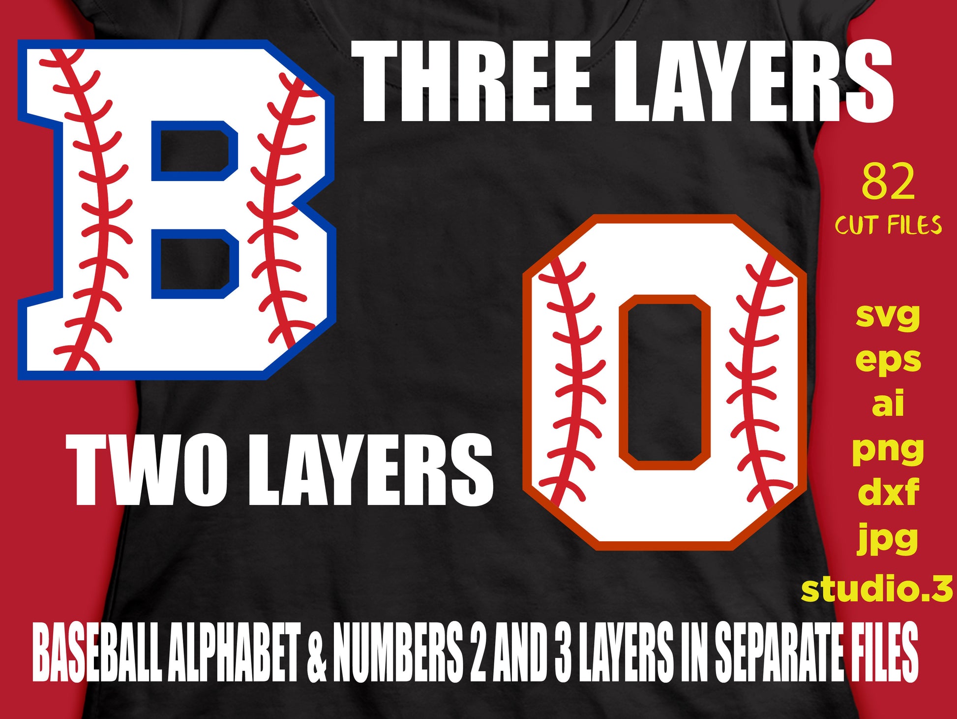 Baseball alphabet & Numbers with Stitches, Baseball Numbers with Stitches Cut Files Silhouette Studio Cricut Svg Dxf Jpg Png Eps cut file Ai