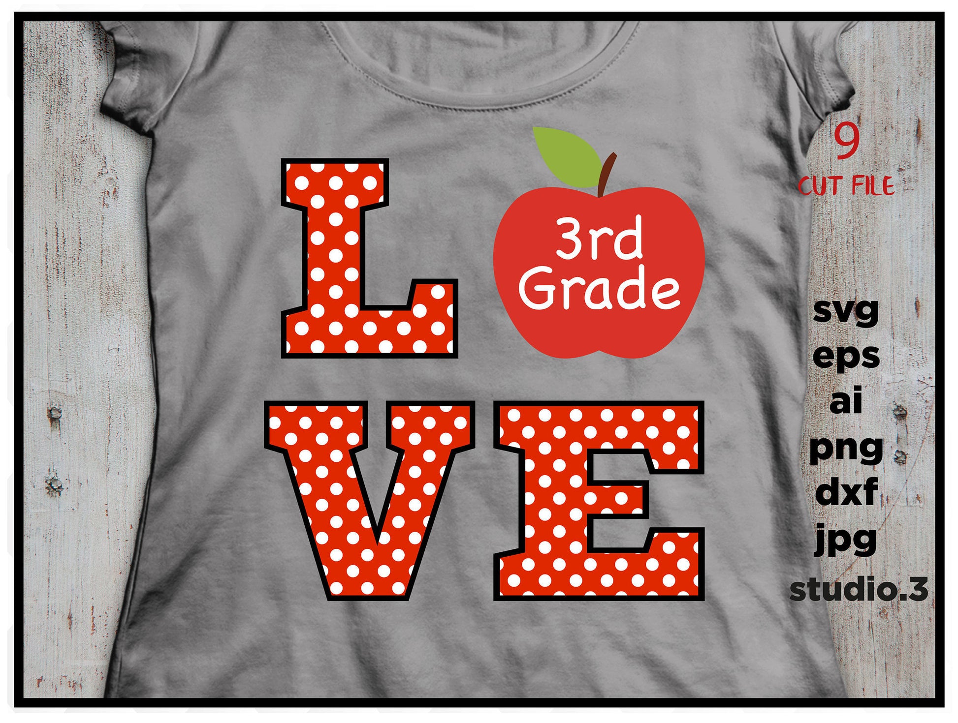 School, teacher svg, SVG, DXF, EPS, cut file, first grade svg, second grade, third grade, kindergarten, pre-k, Silhouette & Cricut cut file