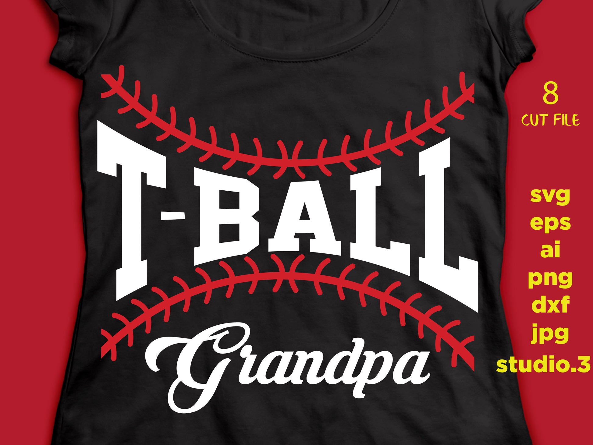 T-Ball Family, SVG, DXF, cut file, png, jpg, eps, Sports, Mom, Dad, Grandma, Grandpa, Brother, Sister, Aunt, Uncle, Silhouette, Cricut