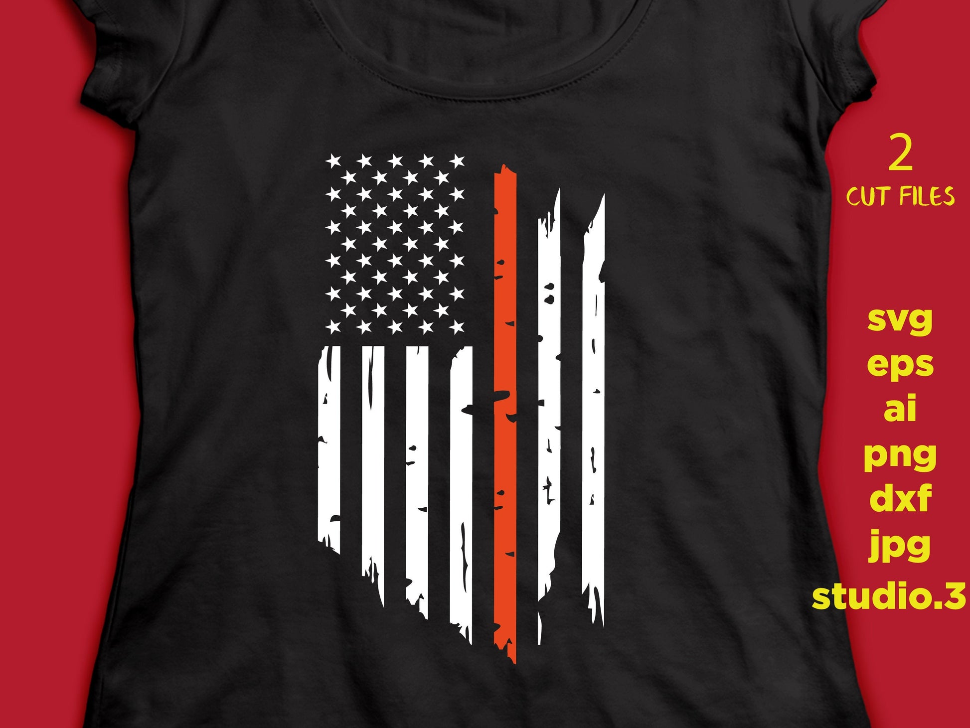 USA flag Fire Dept Red Line Svg Fireman Distressed Flag Svg Firefighter Cut Files Fire Axe Vinyl Decal Design T-shirt, for Cricut Silhouette