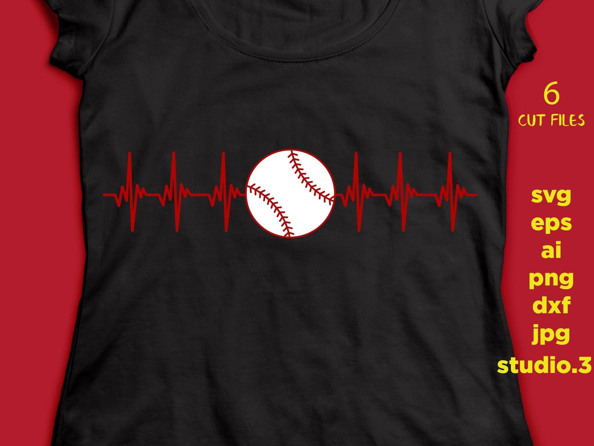 Heartbeat Sport Balls, Sport SVG, Baseball, Soccer, Basketball, Football, tennis svg cut files for Cricut and Silhouette, Dxf Jpg Png Eps Ai