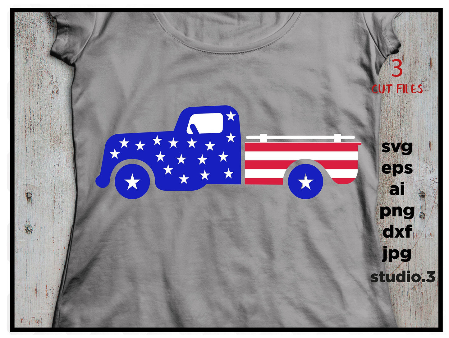 American Truck svg, 4th of July Truck SVG, Patriotic Old Truck, Truck SVG, American Flag Truck svg Files for Cricut, Silhouette, svg files