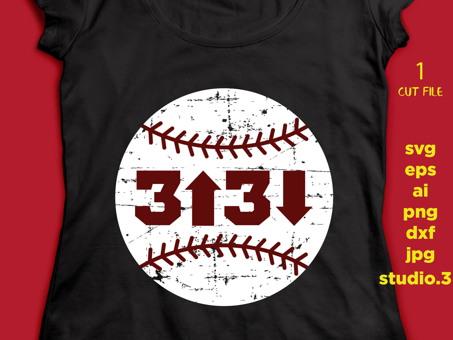 3 up 3 Down Baseball Softball SVG DXF PNG cut file for cricut & silhouette cameo, Distressed Files, Cricut Files, Silhouette Files, dxf