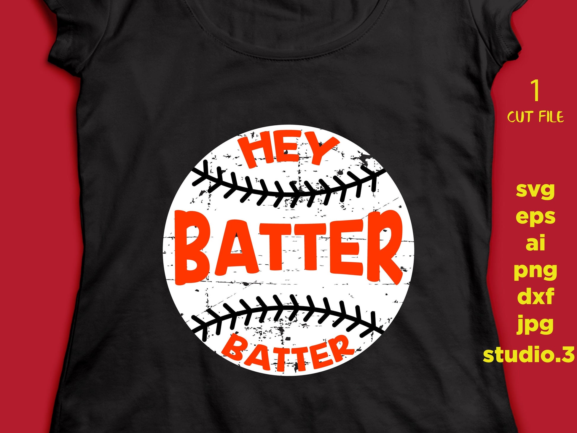 Hey batter batter svg, ball distressed SVG DXF PNG cut file for cricut & silhouette cameo, Distressed Files, Cricut Files, Silhouette Files