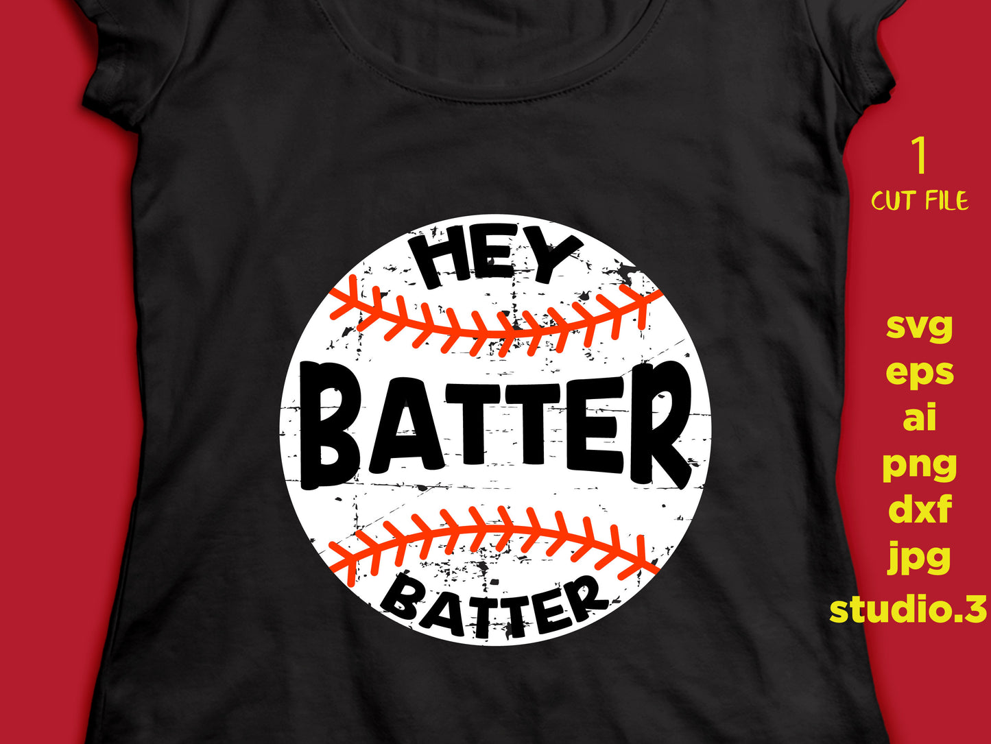 Hey batter batter svg, ball distressed SVG DXF PNG cut file for cricut & silhouette cameo, Distressed Files, Cricut Files, Silhouette Files