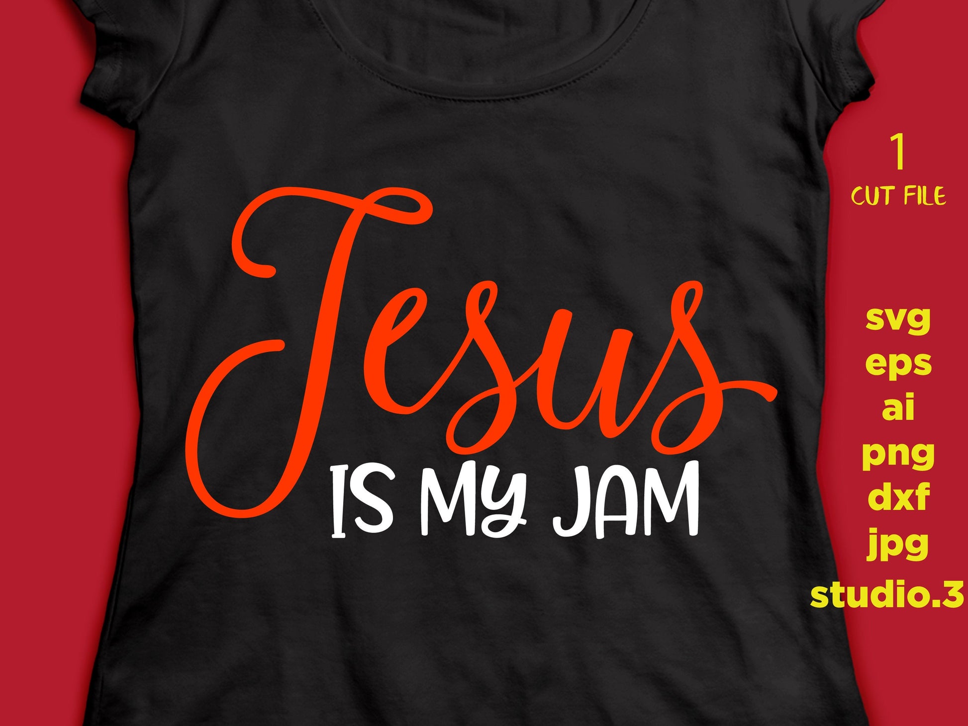 Jesus is my jam svg file, christian design, silhouette, jesus svg, cross, Christ, Christian svg, Religious svg, DXF, EPS, distressed svg