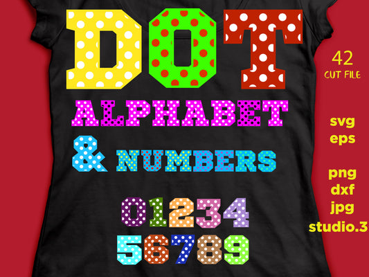 Polka Dot Letters & numbers Svg Spotted Font with dots in the letter Svg Monogram Alphabet  Cricut Png Eps Dxf Silhouette vinyl font clipart