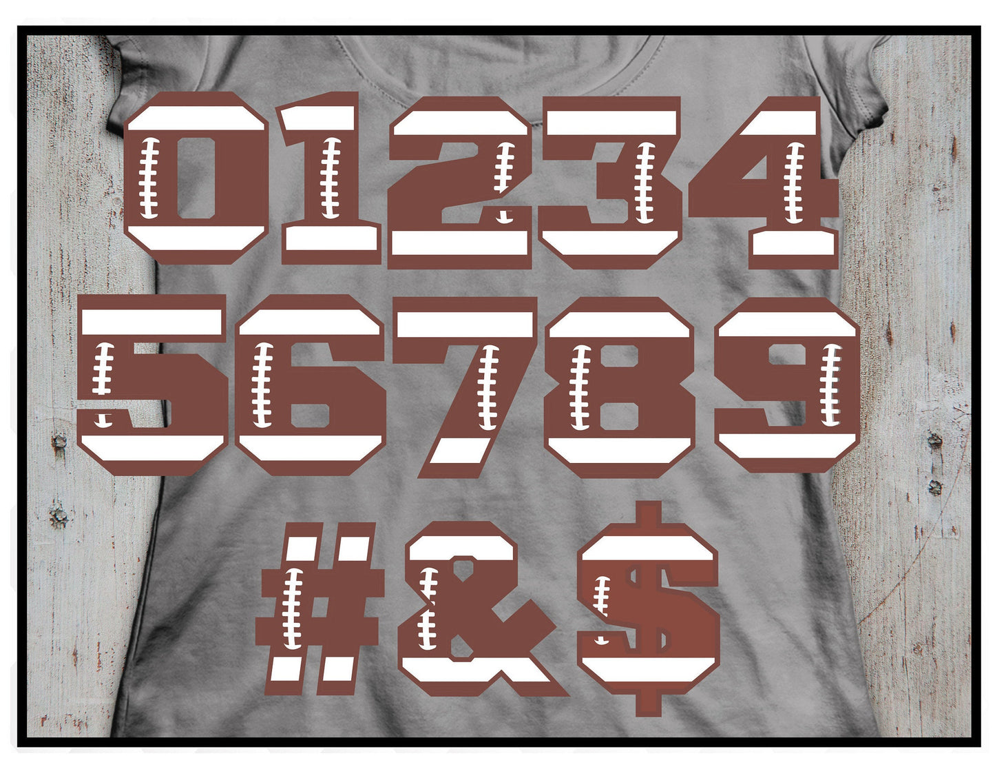 Football numbers SVG and dxf, 2 and 3 layers versions, files for Silhouette Studio & Cricut Svg, Dxf, Jpg, Png, Eps, cut file, Ai