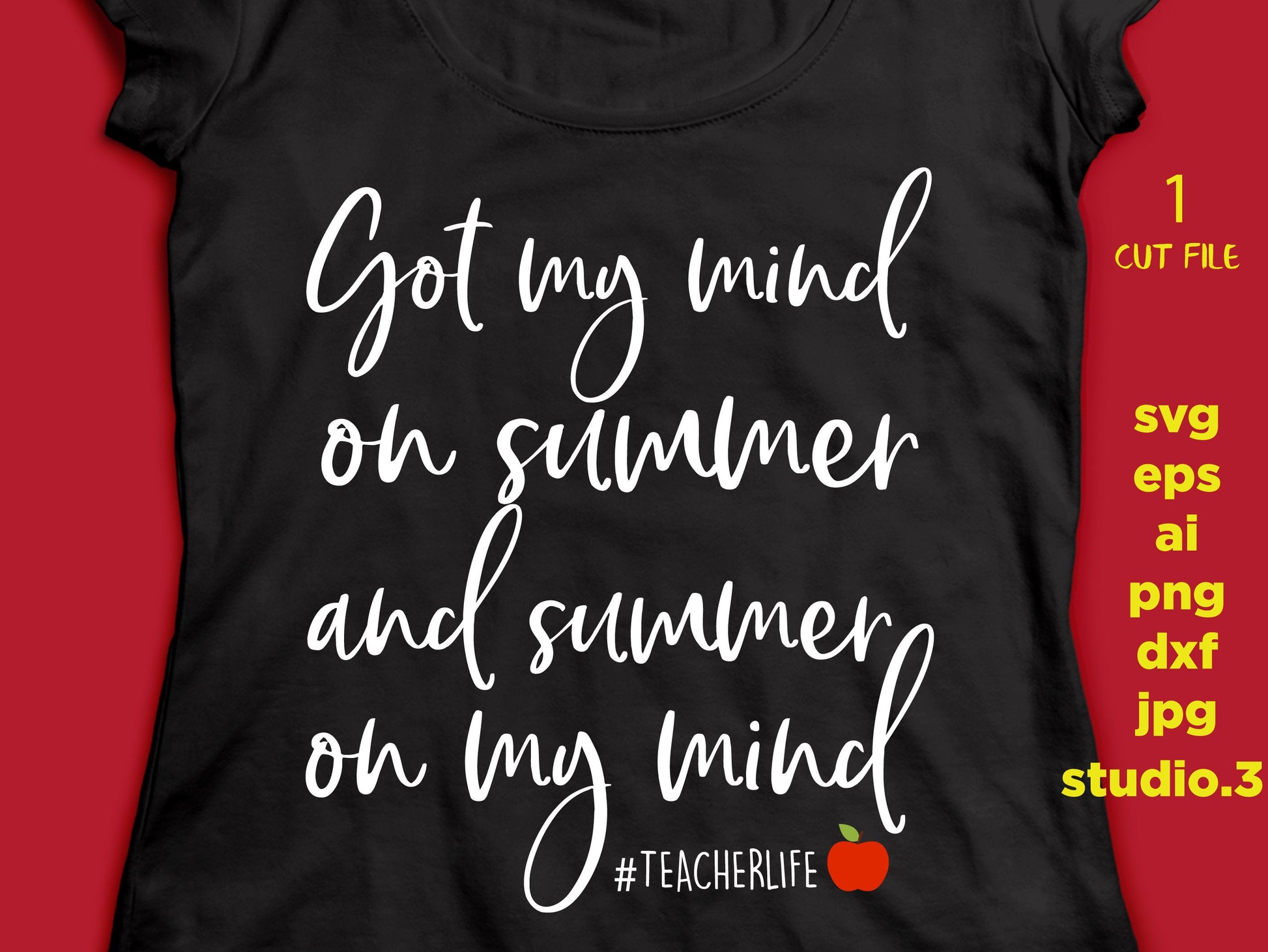 Got My Mind On Summer And Summer On My Mind, Teacher svg, end Of School Year svg, summer Vacation, cut file, SVG, DXF, JPG, cut file