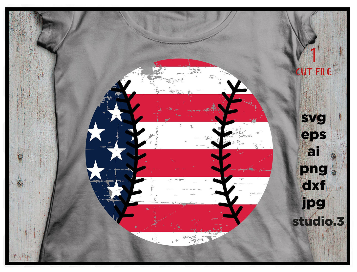 baseball ball USA flag Distressed, Cut file for Cricut explore & silhouette, sign decal, t shirt, fourth of july, cut file, png, jpeg