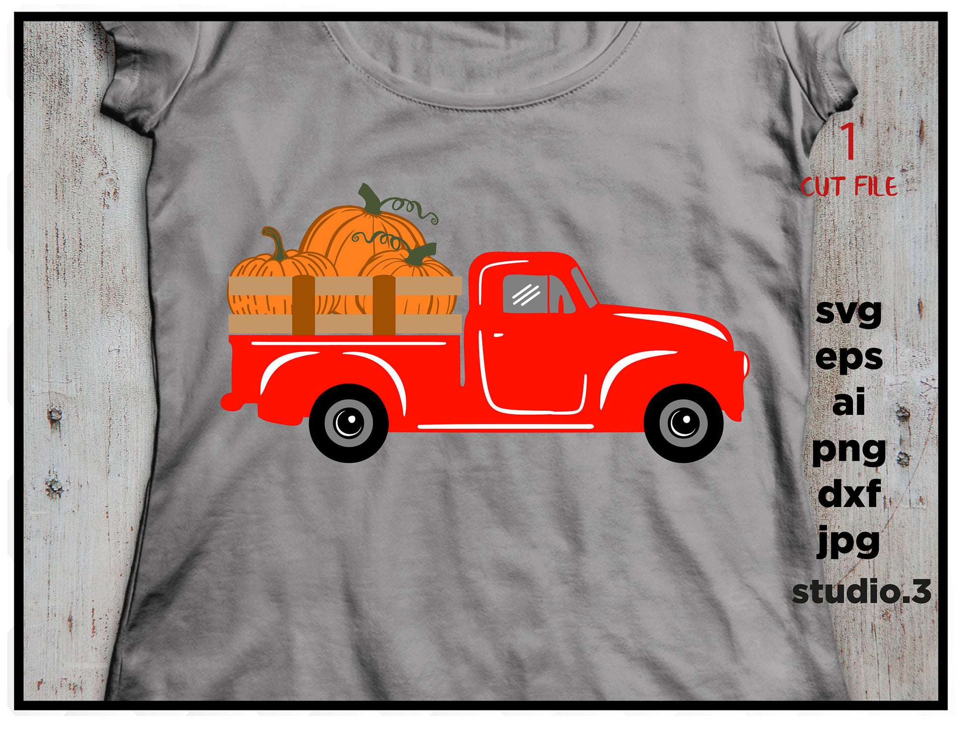 Pumpkin Truck, Pumpkin Farm, pumpkin Svg, DXF, eps, png, jpg mirror for paper on transfer, cut file, for cricut or silhouette