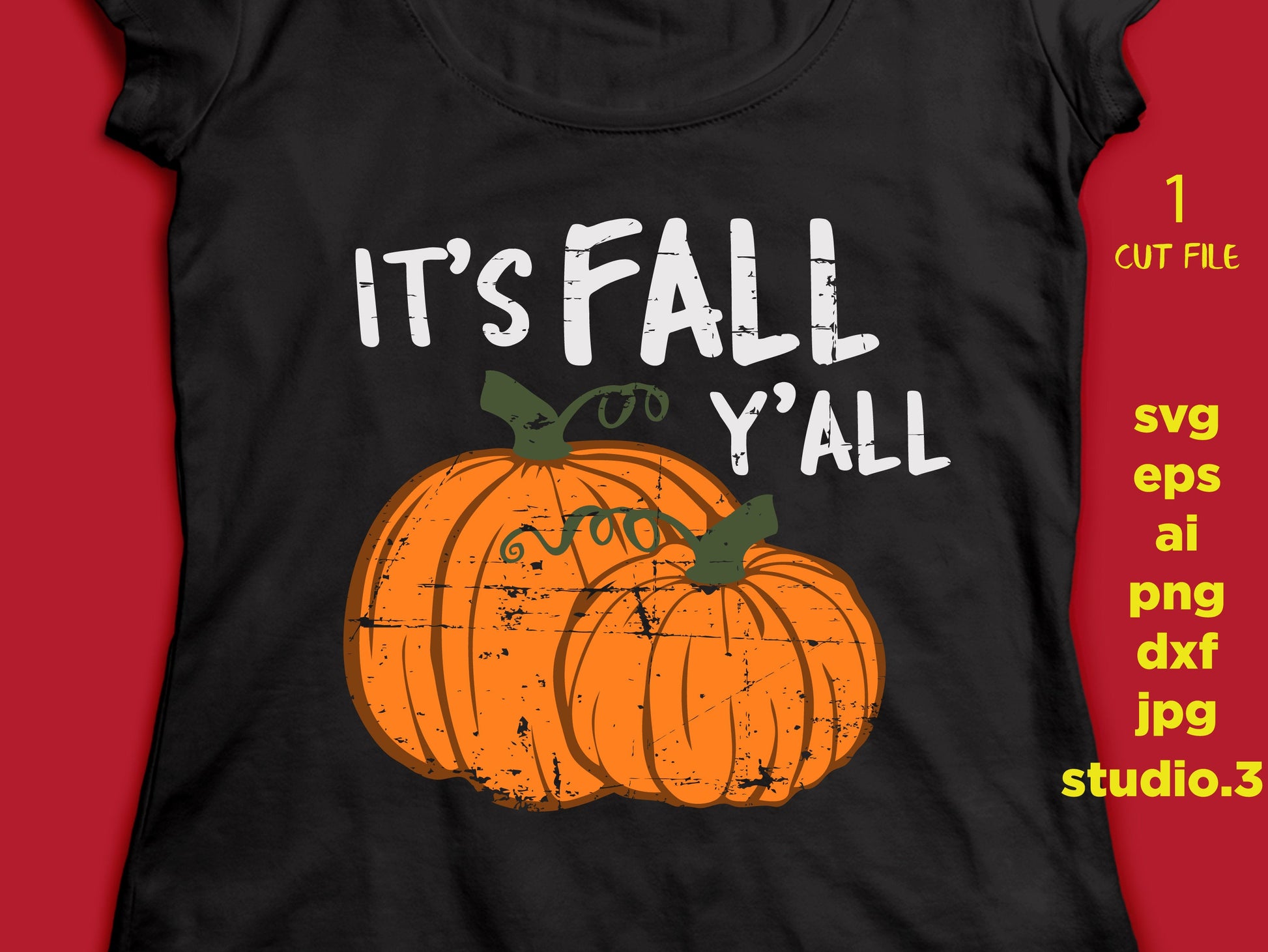 it's fall y'all, Pumpkin Farm, pumpkin Svg, DXF, eps, png, jpg mirror for paper on transfer, cut file, for cricut or silhouette