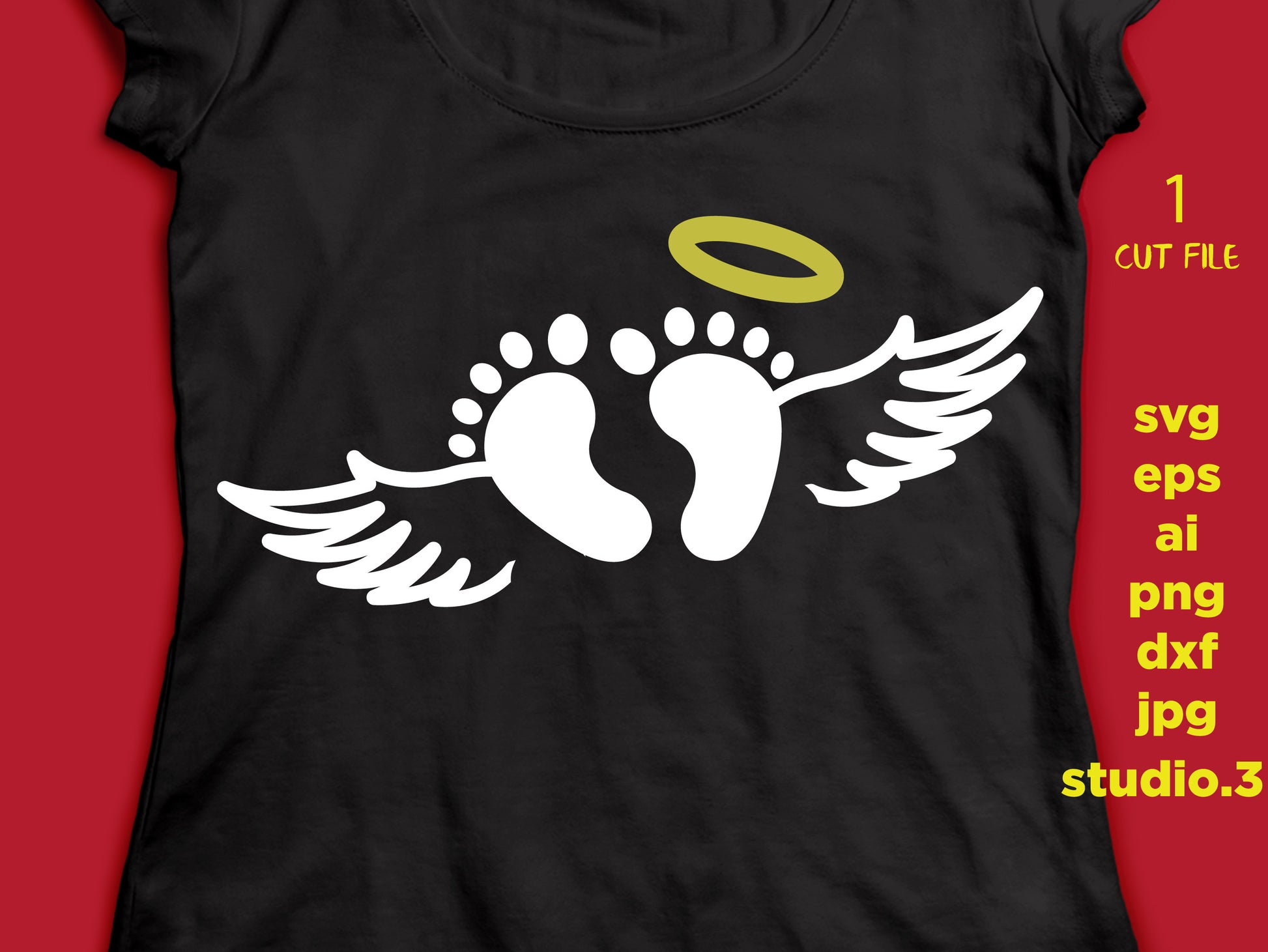 Baby Feet angel SVG Files for Cut Footprint Cricut, Shower Designs, SVG Files for Silhouette, svg files for Cricut Silhouette