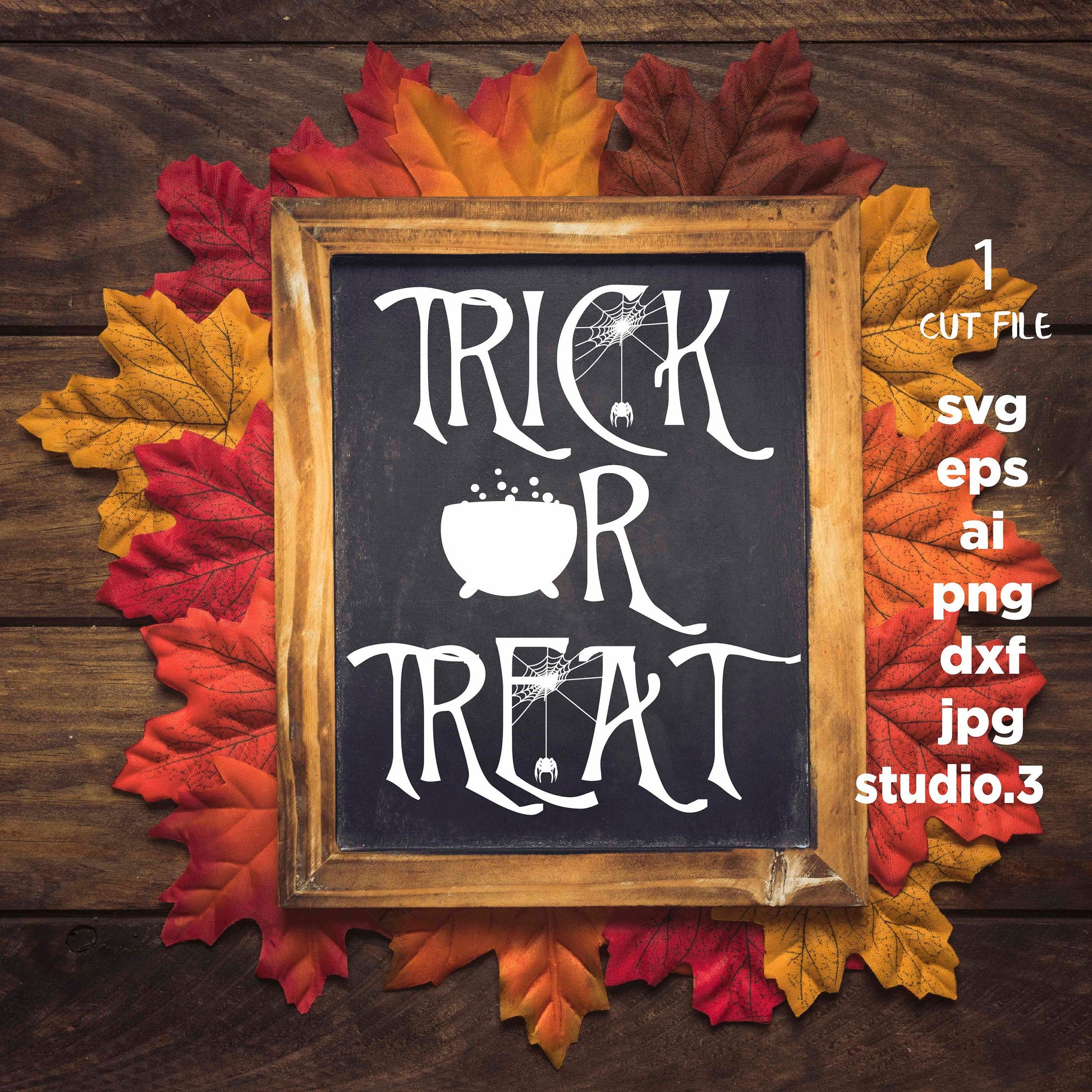 Trick or treat, Halloween Quote, Halloween Svg, dxf, cut file, eps, png, jpg for paper transfer, cut file, for cricut or silhouette