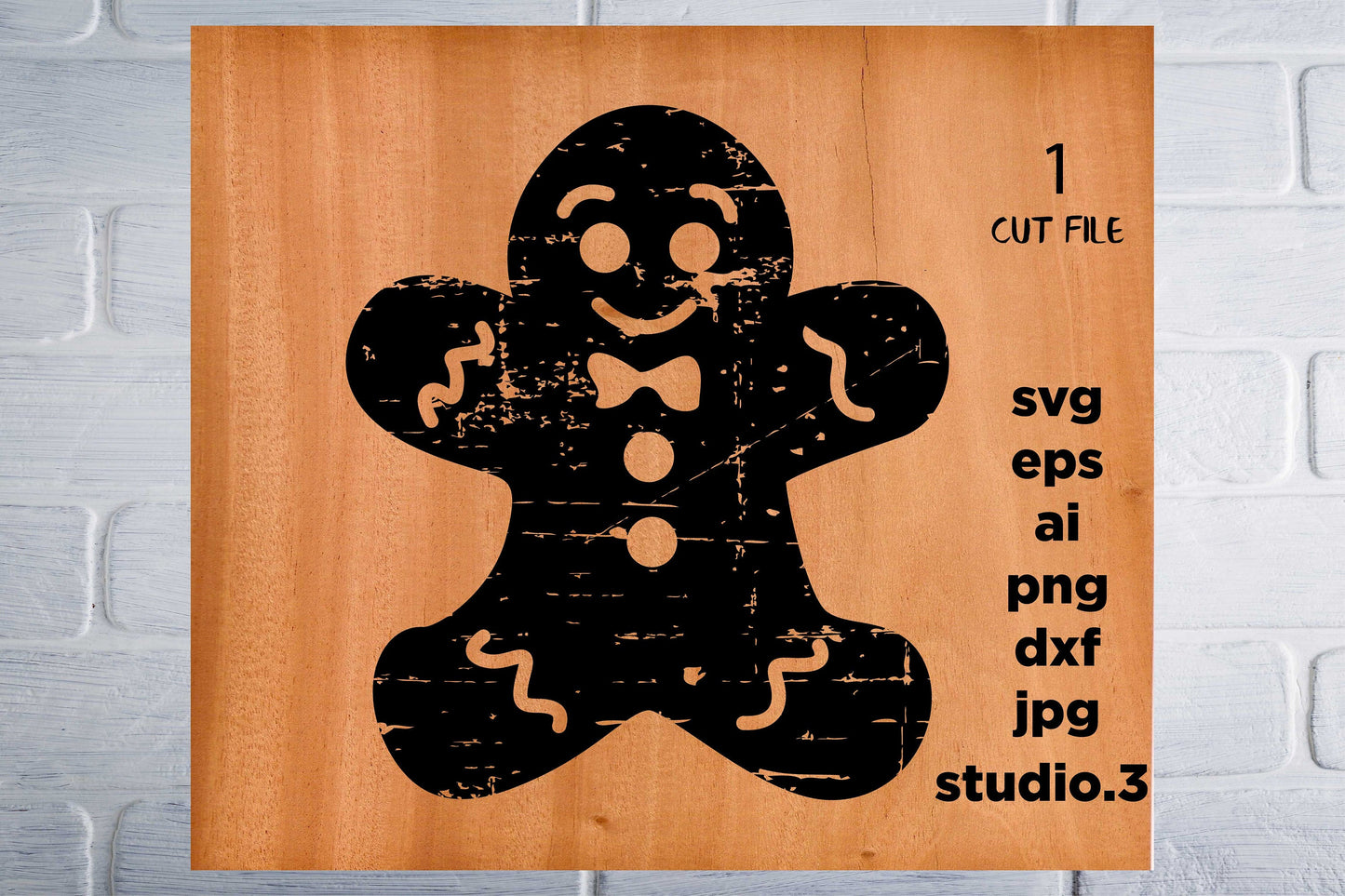 Gingerbread man svg, Christmas SVG, grunge svg, christmas cookie SVG, vintage svg, rustic svg, Digital Download, distressed, dxf, eps