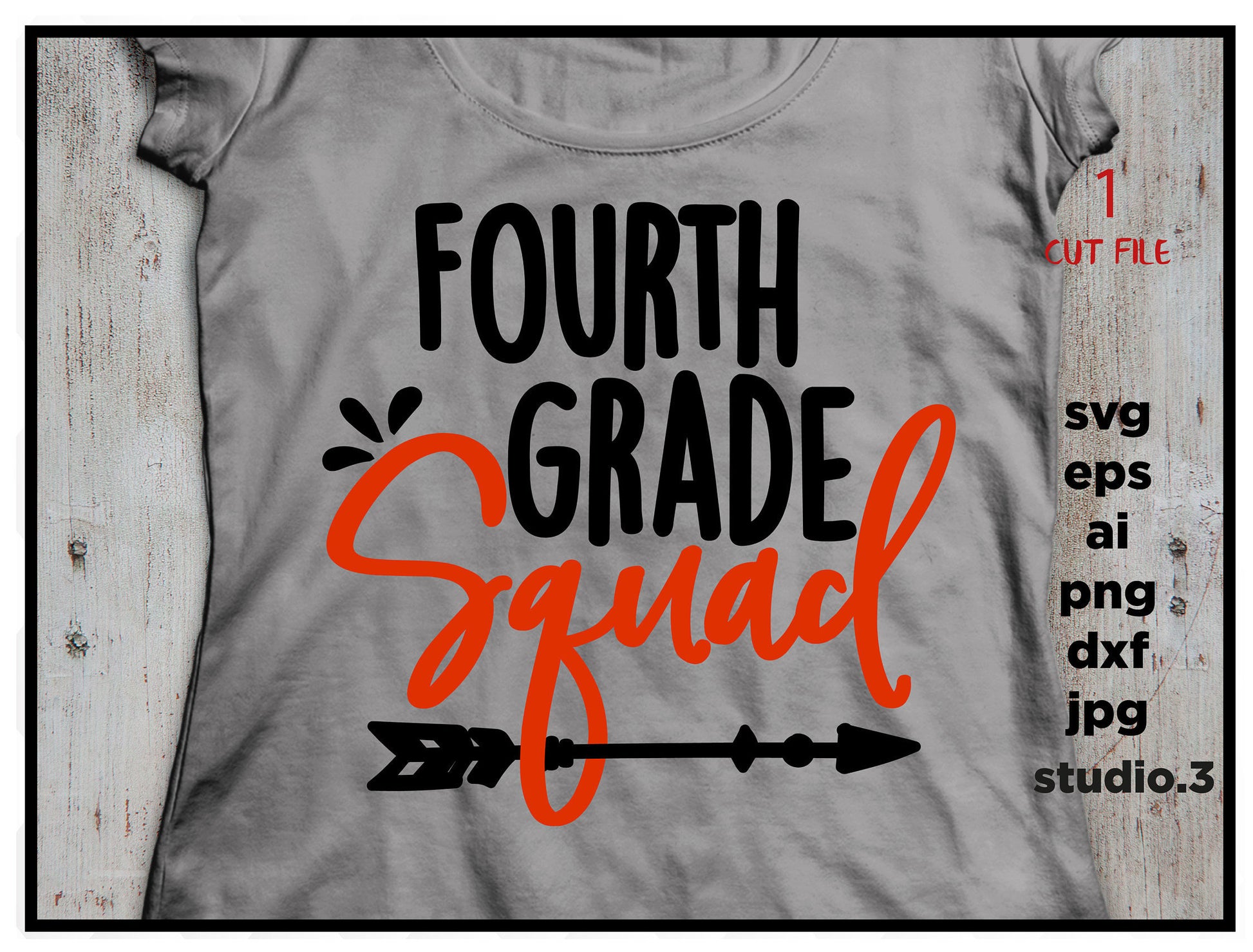 Fourth grade squad, 4rd grade svg, squad svg, School svg, DxF, EpS, cut file, jpg reverse for paper transfer, for Cricut & silhouette